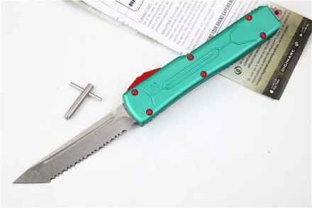 Ultratech Bounty Hunter Tanto OTF Automatic (3.4" Stonewash Full Serr) Ultratech Bounty Hunter Tanto OTF Automatic (3.4" Stonewash Full Serr)