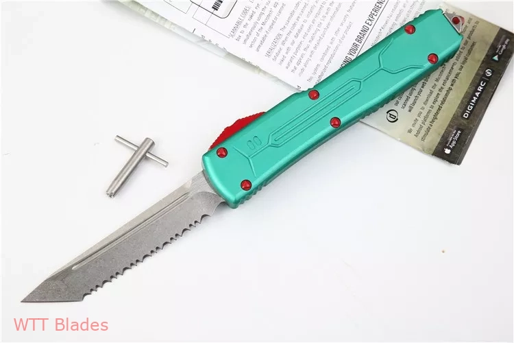 Ultratech Bounty Hunter Tanto OTF Automatic (3.4" Stonewash Full Serr) Ultratech Bounty Hunter Tanto OTF Automatic (3.4" Stonewash Full Serr)