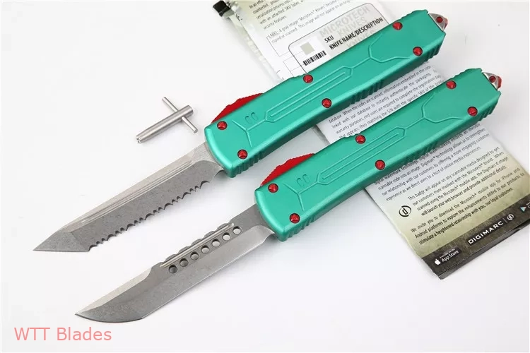 Ultratech Bounty Hunter Tanto OTF Automatic (3.4" Stonewash Full Serr) (2) Ultratech Bounty Hunter Tanto OTF Automatic (3.4" Stonewash Full Serr) (2)