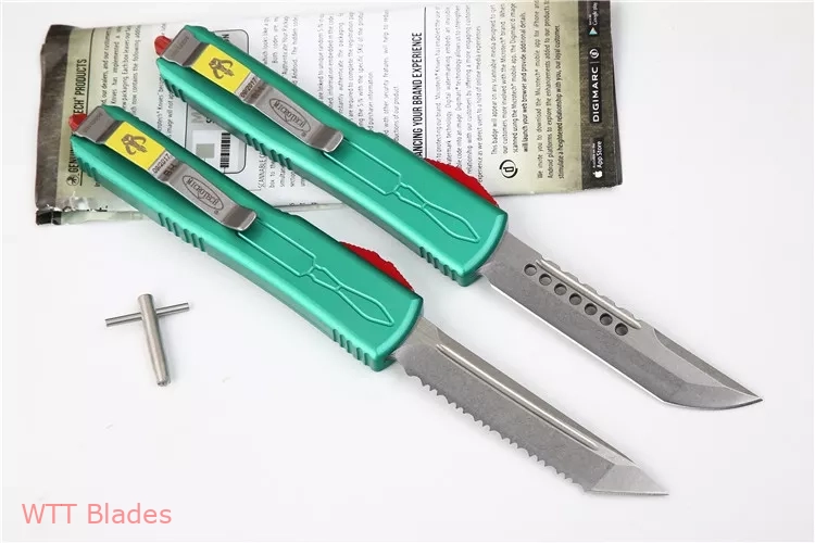 Ultratech Bounty Hunter Tanto OTF Automatic (3.4" Stonewash Full Serr) (4) Ultratech Bounty Hunter Tanto OTF Automatic (3.4" Stonewash Full Serr) (4)