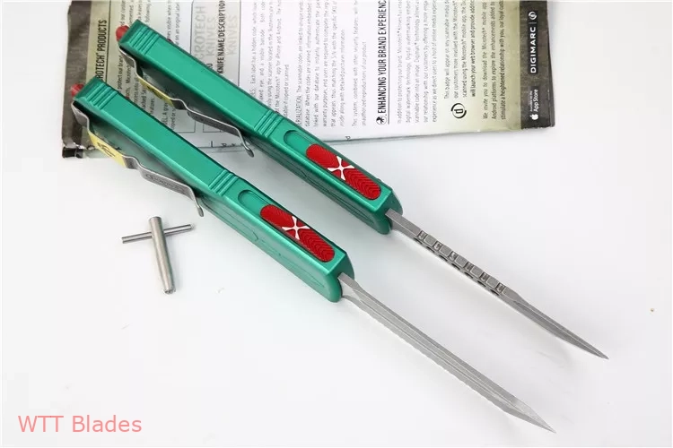 Ultratech Bounty Hunter Tanto OTF Automatic (3.4" Stonewash Full Serr) (5) Ultratech Bounty Hunter Tanto OTF Automatic (3.4" Stonewash Full Serr) (5)