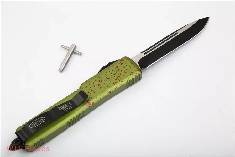 Ultratech S/E OTF Knife Green Zombie Tech CC (3.4" Black) (4) Ultratech S/E OTF Knife Green Zombie Tech CC (3.4" Black) (4)