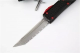 Ultratech T/E OTF Automatic Knife Tri-Grip Black/Red (3.4" Stonewash Full Serr) (3) Ultratech T/E OTF Automatic Knife Tri-Grip Black/Red (3.4" Stonewash Full Serr) (3)