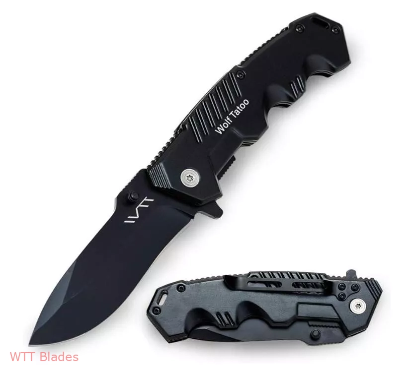 WTT Black Folding Pocket Knife Tactical Knives for Survival Camping EDC Outdoor Tools WTT Black Folding Pocket Knife Tactical Knives for Survival Camping EDC Outdoor Tools