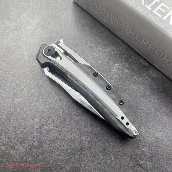 ZT 0990 Frame Lock Knife Carbon Fiber (3.25" Damascus) (8) ZT 0990 Frame Lock Knife Carbon Fiber (3.25" Damascus) (8)